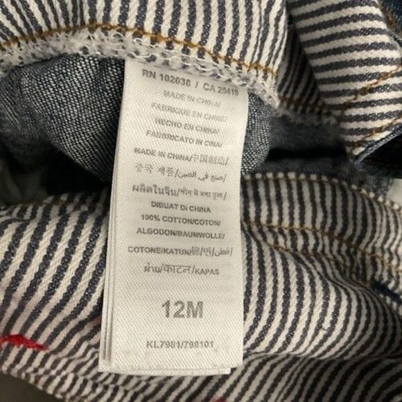 Vintage 1981s Guess Blue Denim Embroidered Overalls Baby Size 12M - Picture 3 of 15